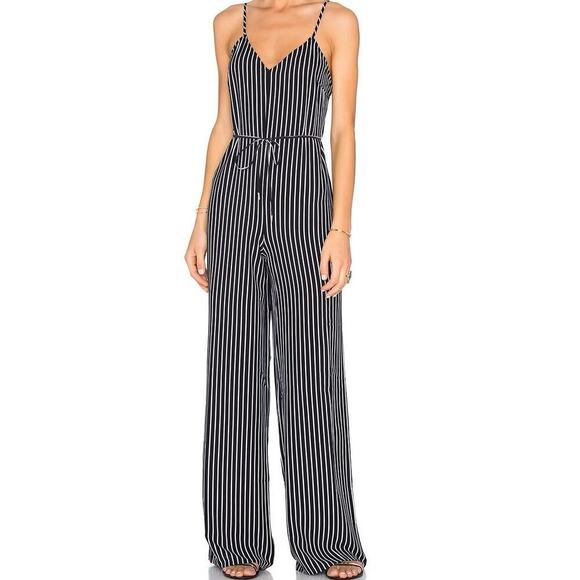 House of Harlow 1960 Black and White Striped Jumpsuit - Picture 1 of 16